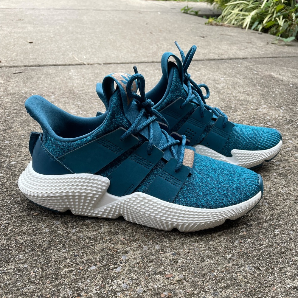 Blue adidas women’s running shoes